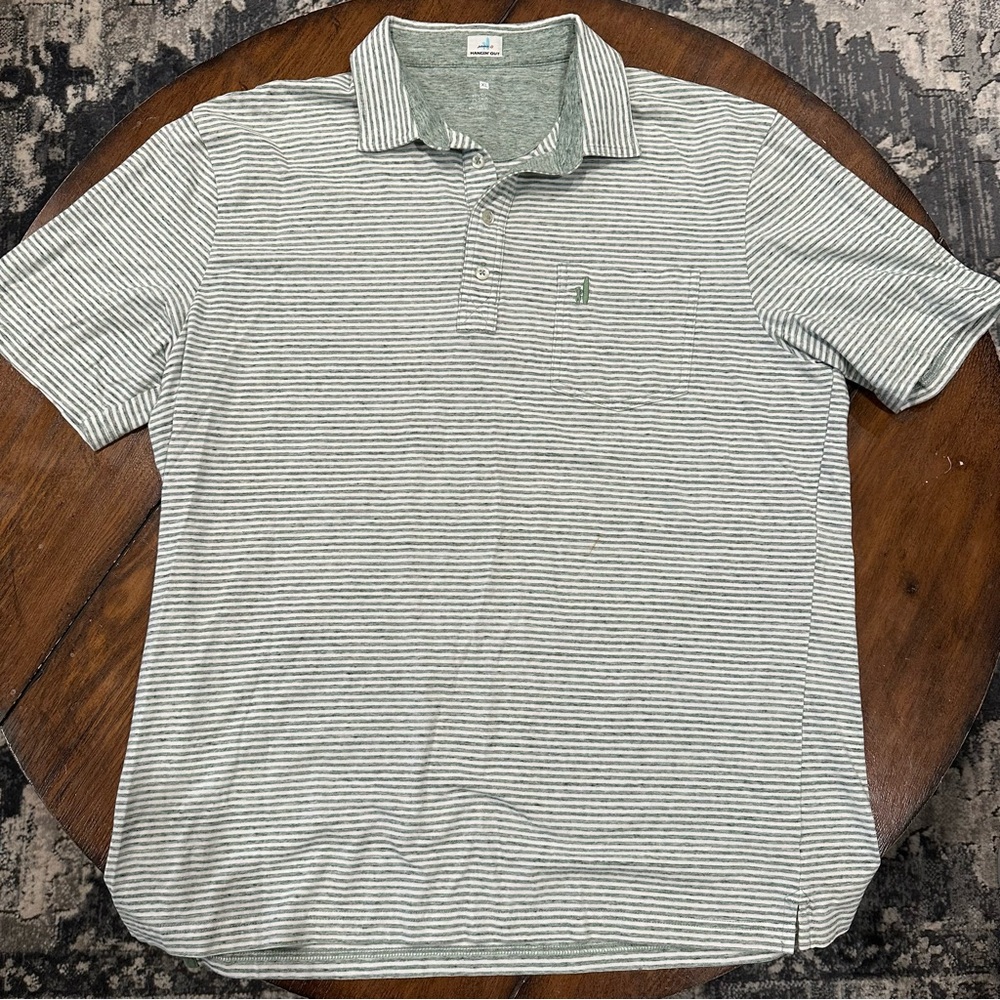 Johnnie-O Striped Polo Shirt - Green